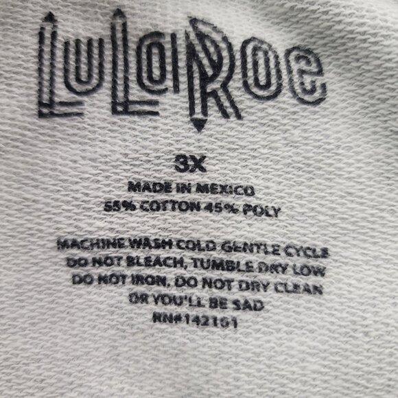 LuLaRoe 3X Gray Logan Crew Neck Relaxed Sweatshirt Wild Free Collection Campfire - Picture 5 of 10